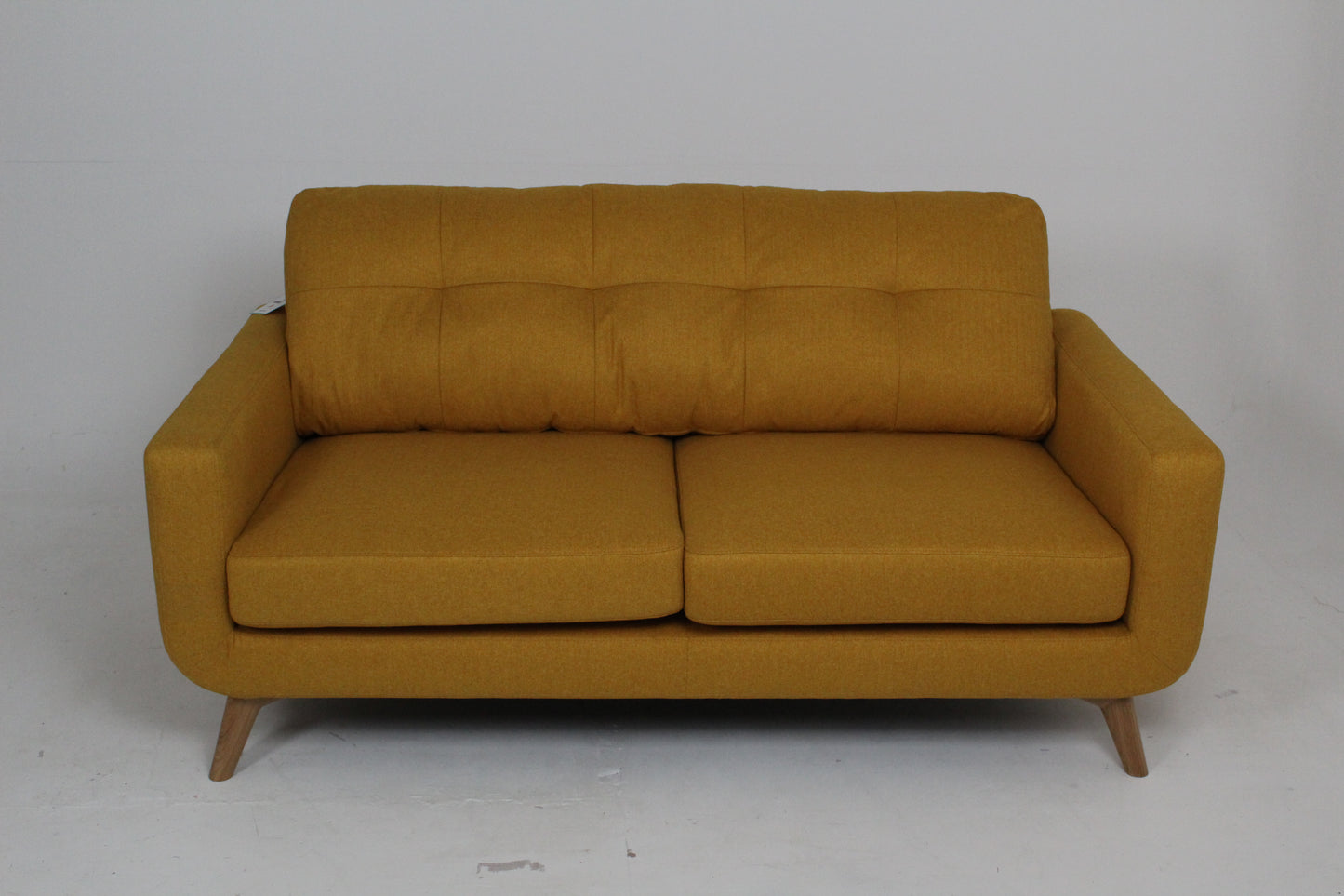 John Lewis Barbican Medium 2 Seater Sofa, Light Leg in Tweed Mustard