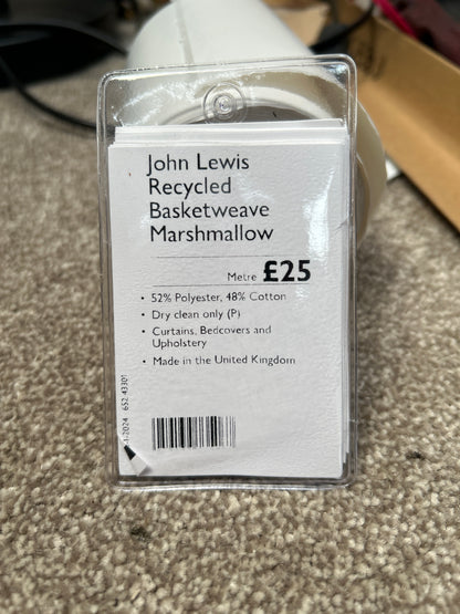John Lewis recycled basketweave marshmallow 27m @ £25 meter