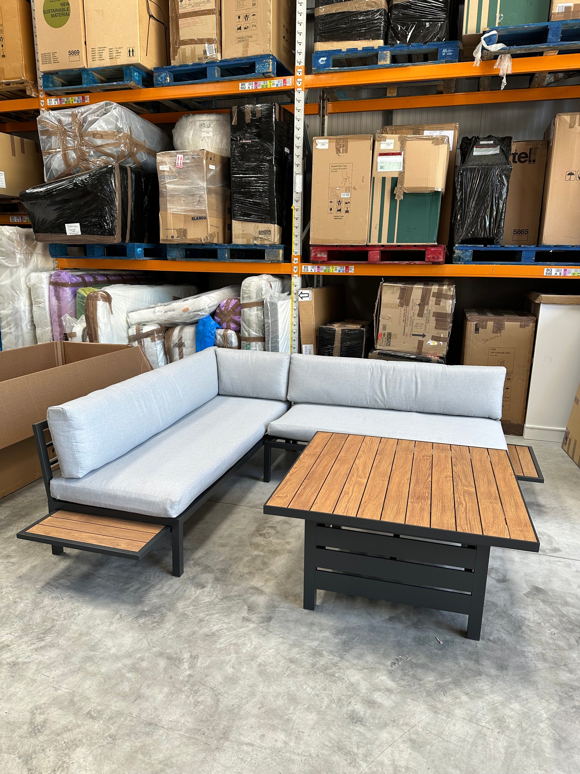 John Lewis Platform 4-Seater CornerJohn Lewis Platform 4-Seater Corner Garden Dining/Lounge Set with Height-Adjustable Table, Grey