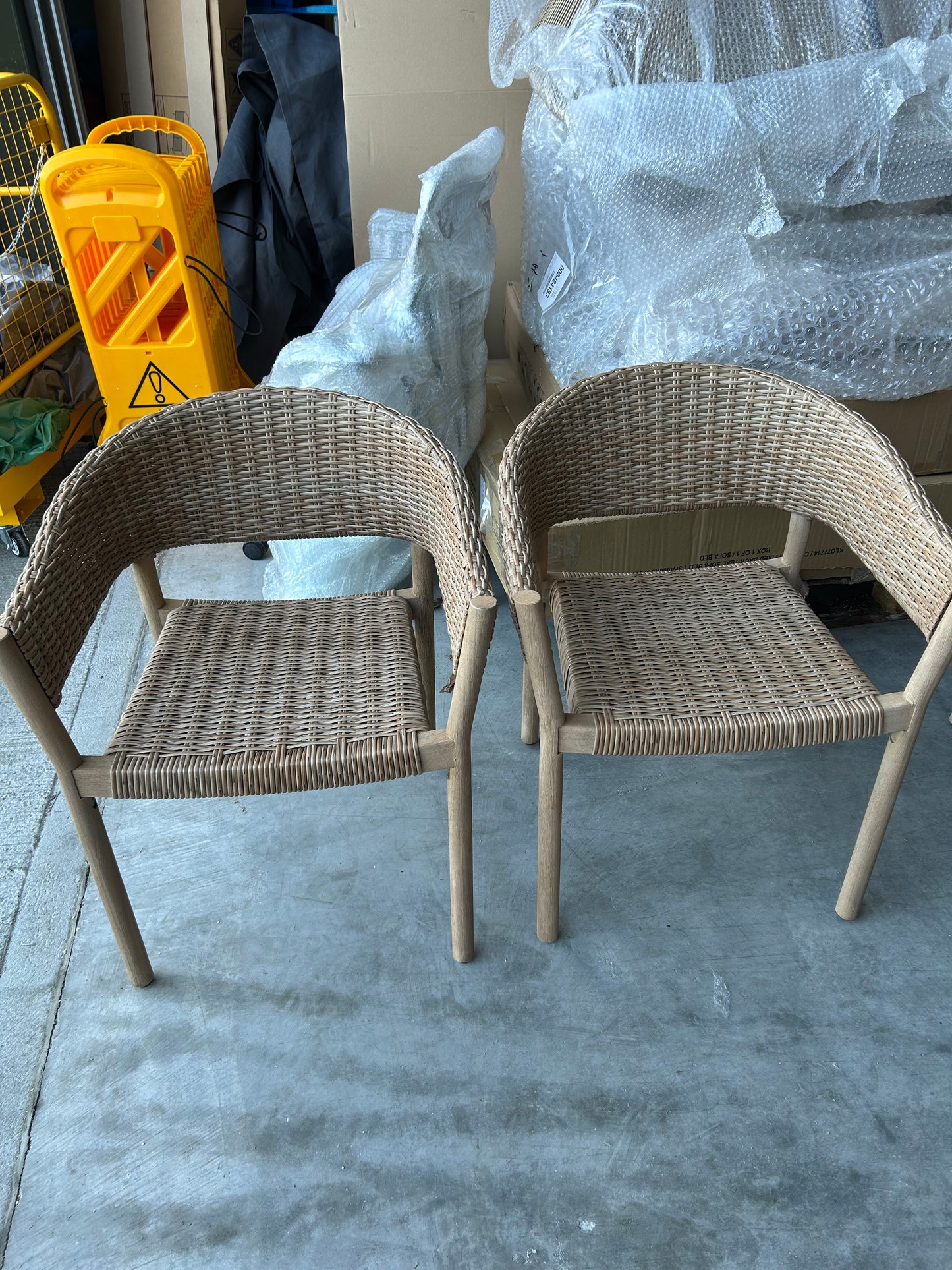 John Lewis Burford Garden Woven Dining Chairs, Set of 2 Acacia Wood Natural