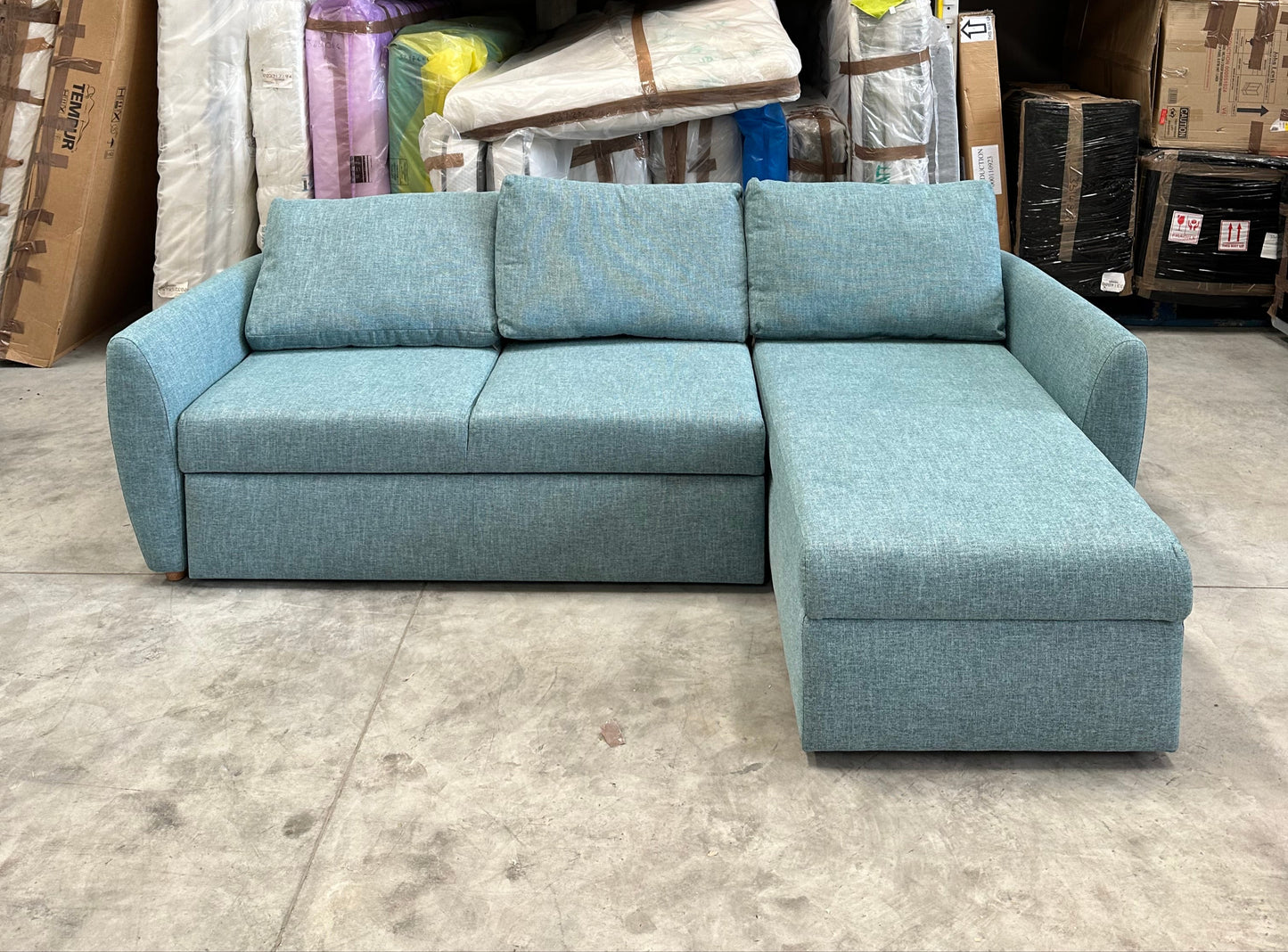 John Lewis Bailey II RHF Chaise End Sofabed Aquaclean Connie Teal