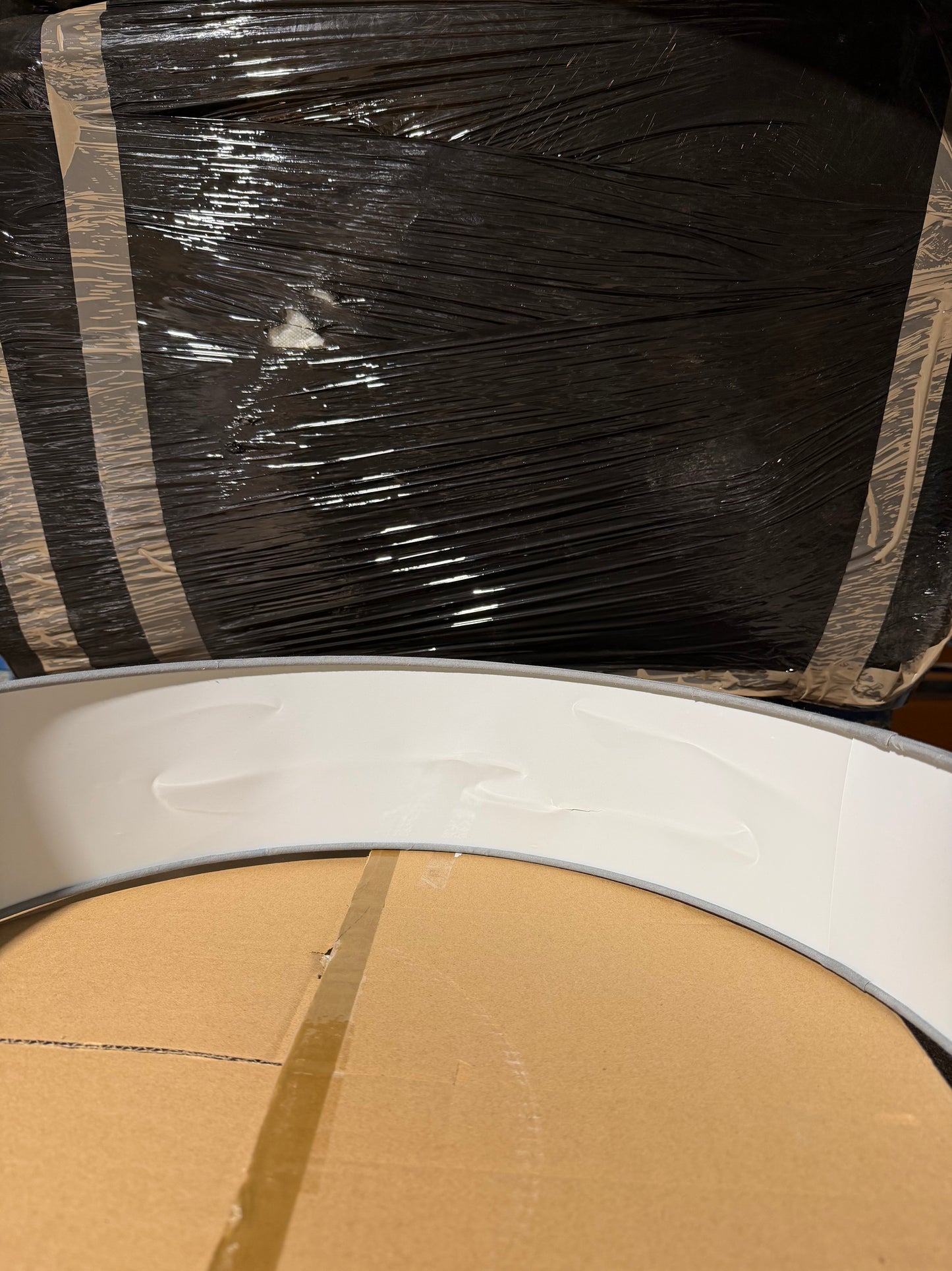 Ret02684533 DAR LIGHTING GROUP 3 light semi flush satin crime with grey shade shade damage list