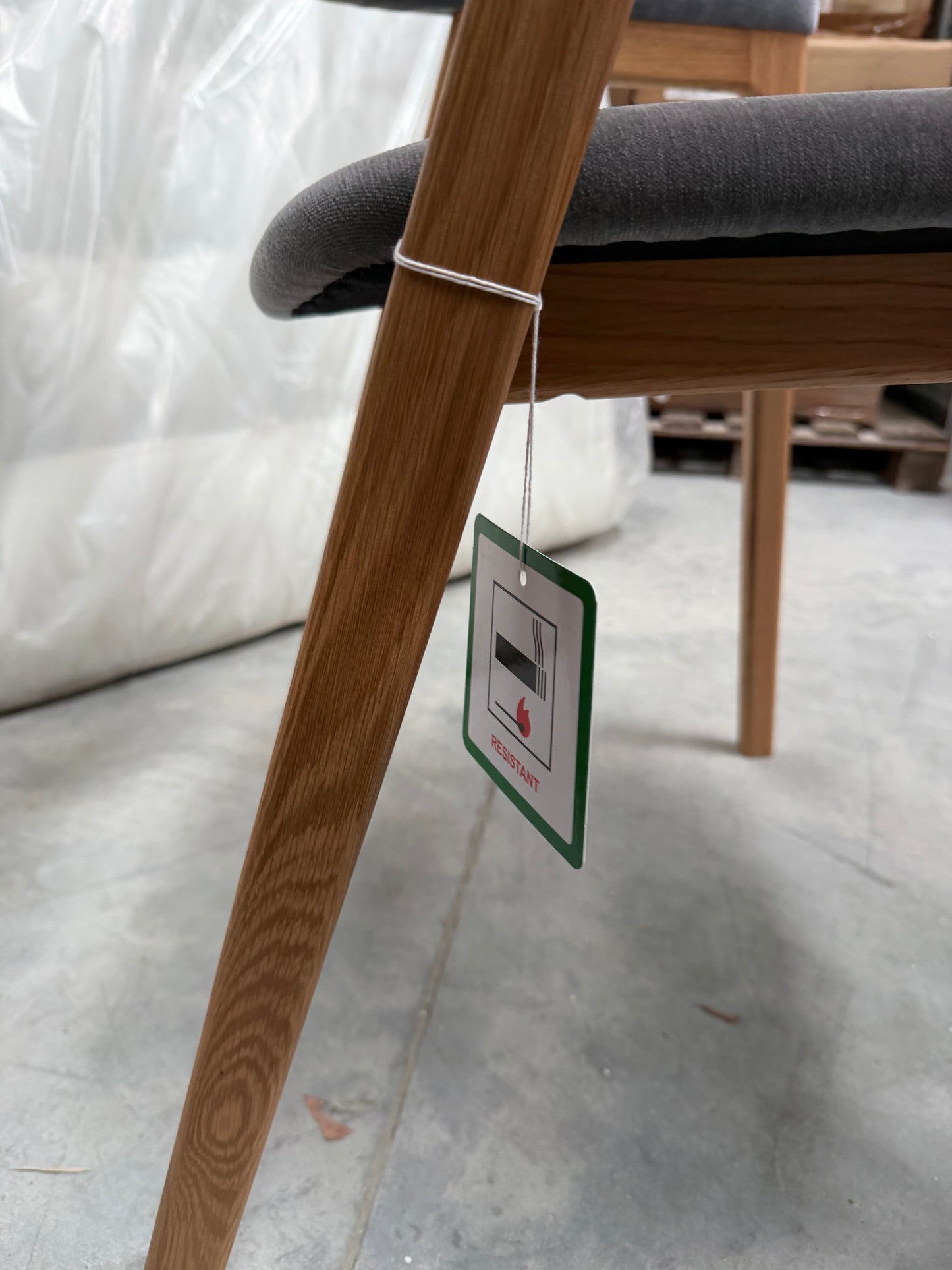 John Lewis Santino Dining Arm Chair, Bianco Oil Oak, Smoked Grey Velvet