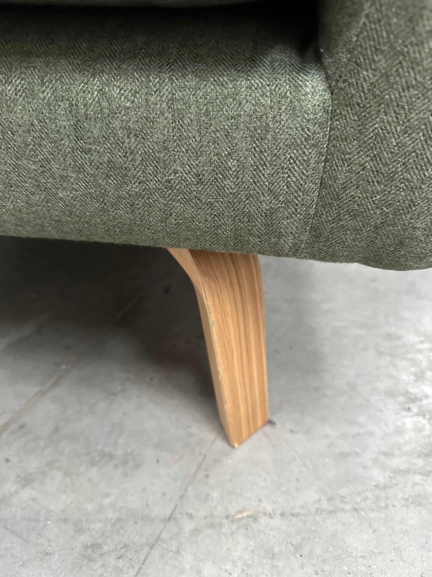 John Lewis Archie II Armchair Brushed Tweed Green