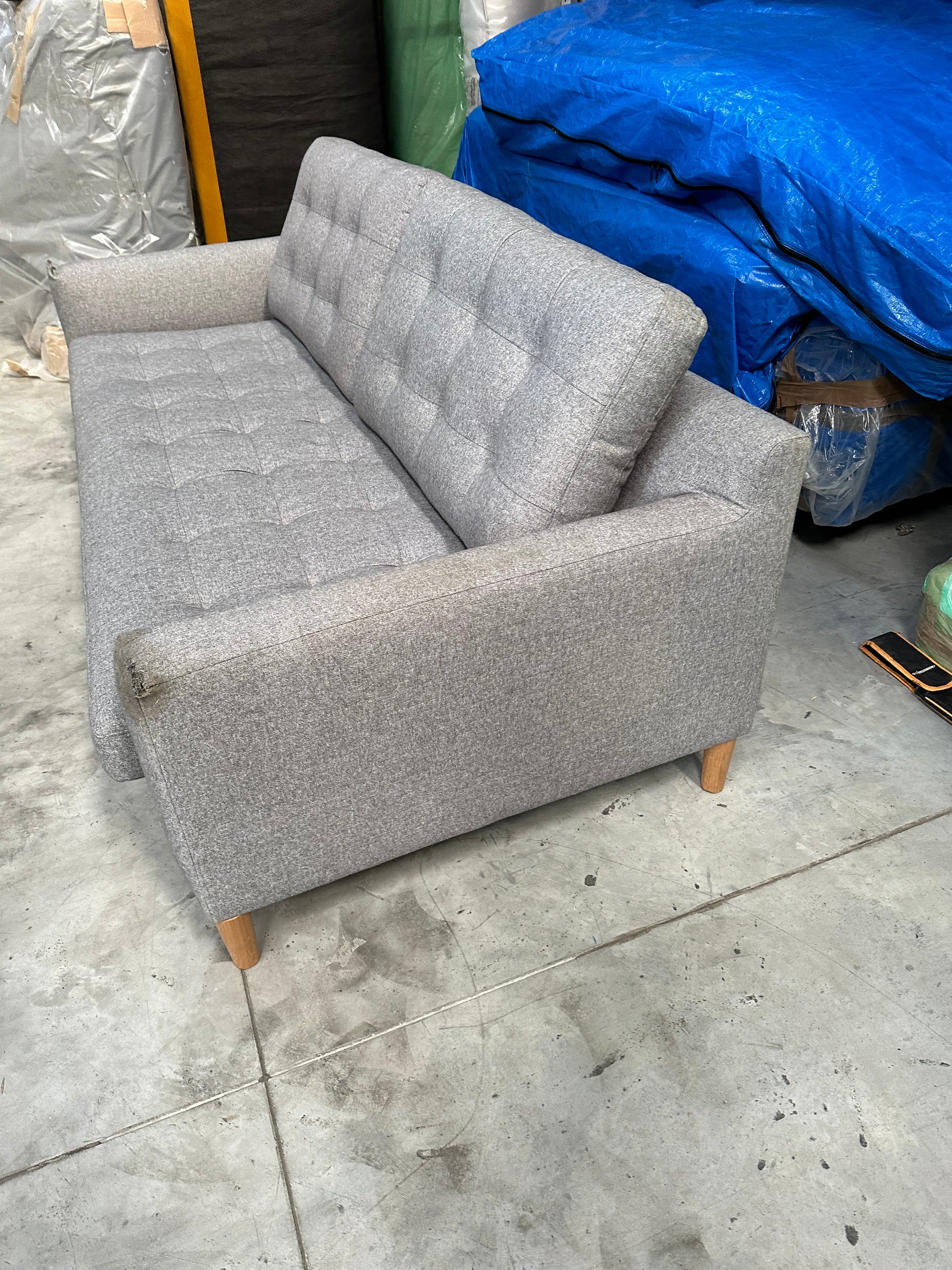 John Lewis Draper II Large 3 Seater Sofa Brushed Tweed Grey