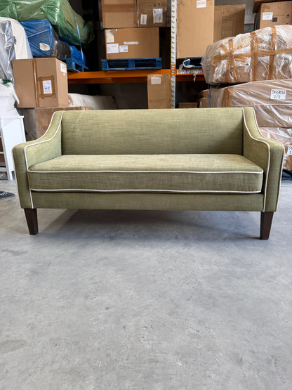 John Lewis Marlow Medium 2 Seater Sofa, Dark Leg, Soft Weave Clay, Relaxed Linen Olive Green