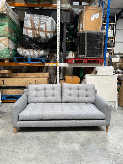 John Lewis Draper II Large 3 Seater Sofa Brushed Tweed Grey