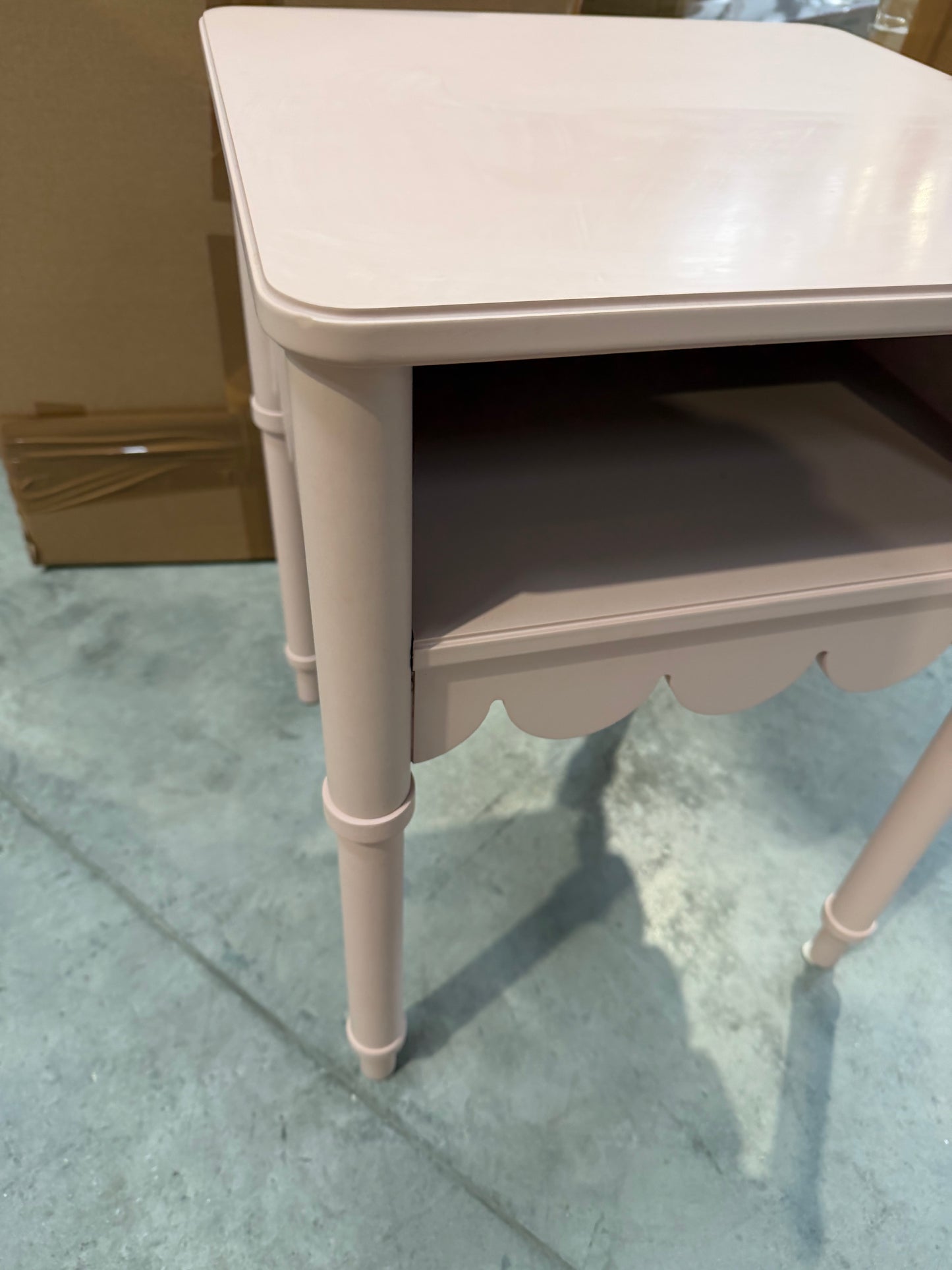 John Lewis Hem Bedside Table Blush Pink