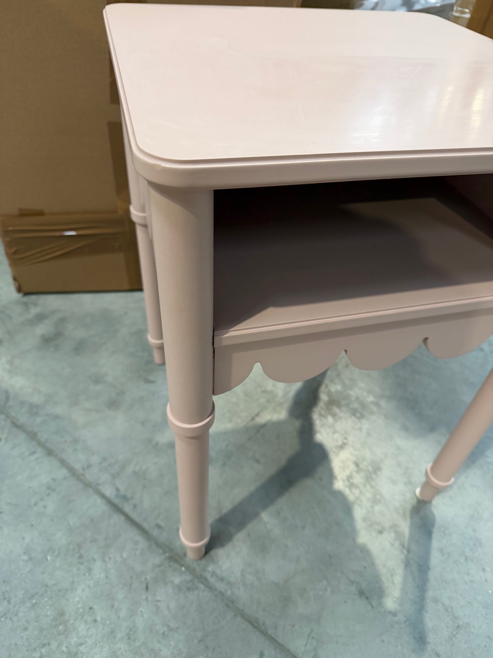 John Lewis Hem Bedside Table Blush Pink