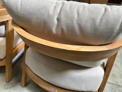 KETTLER Kubu 4-Seater Garden Lounging Set, FSC-Certified (Teak Wood), Natural/White