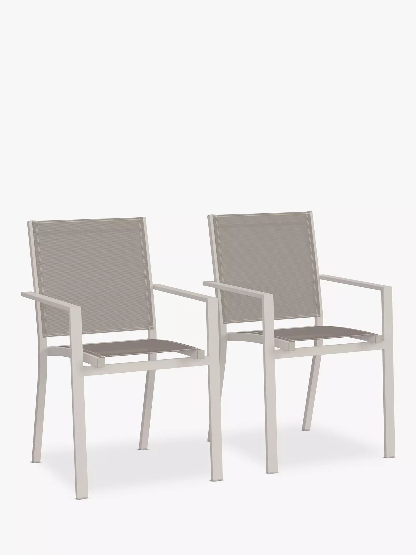 John Lewis Miami Garden Dining Chair, Set of 2, Light Grey
