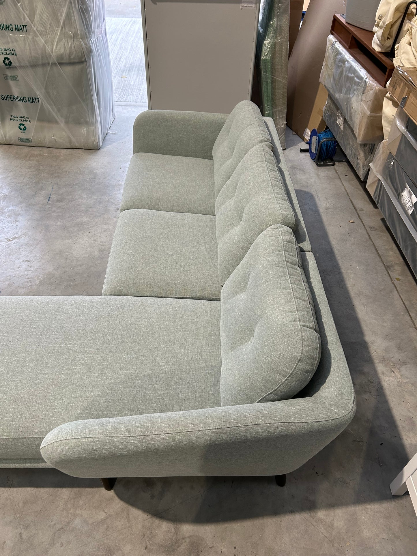 John Lewis Arlo RHF Chaise Sofa Dark Leg Duck Egg Matilda