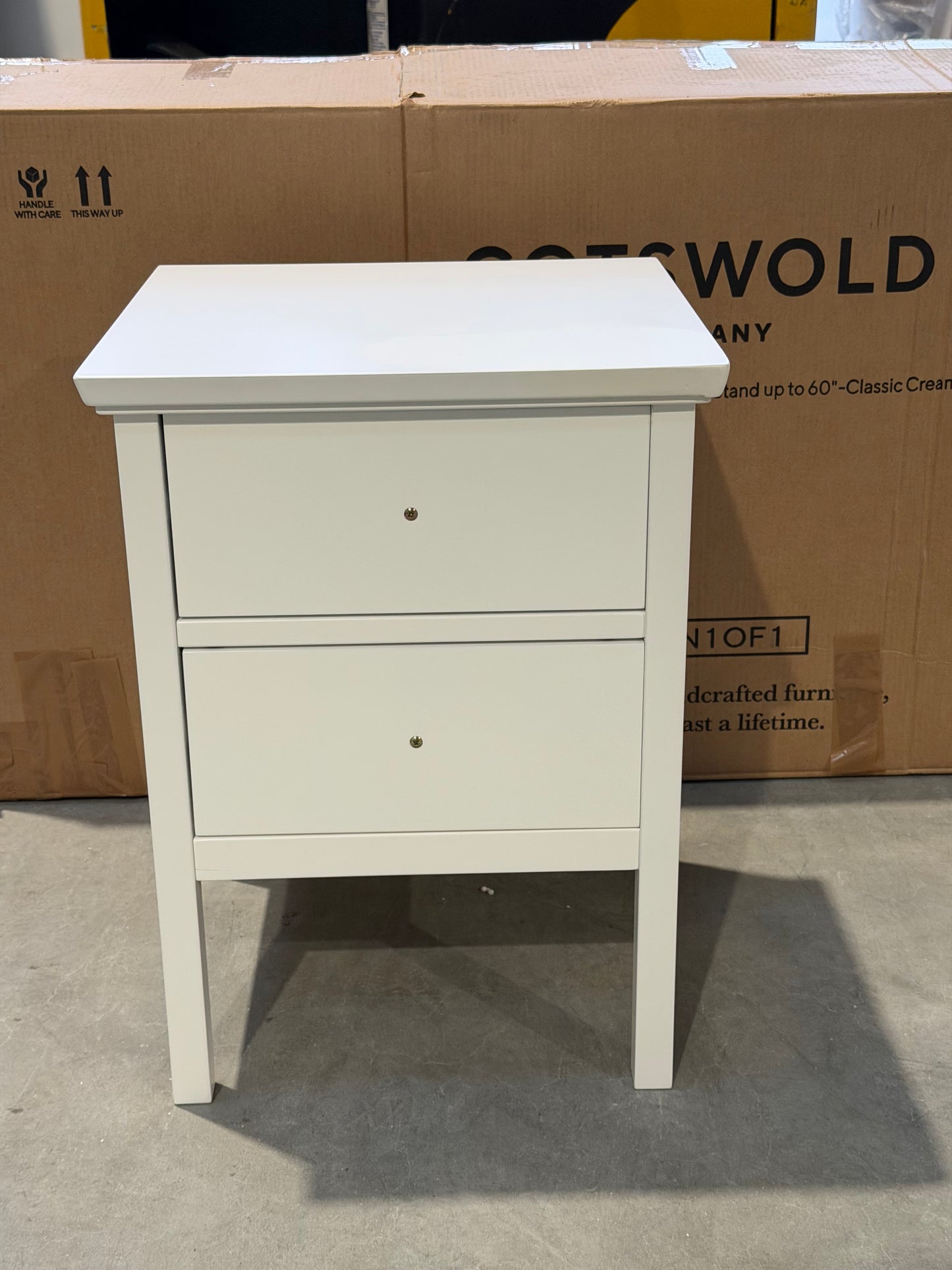 John Lewis Wilton 2 Drawer Bedside Cabinet, White