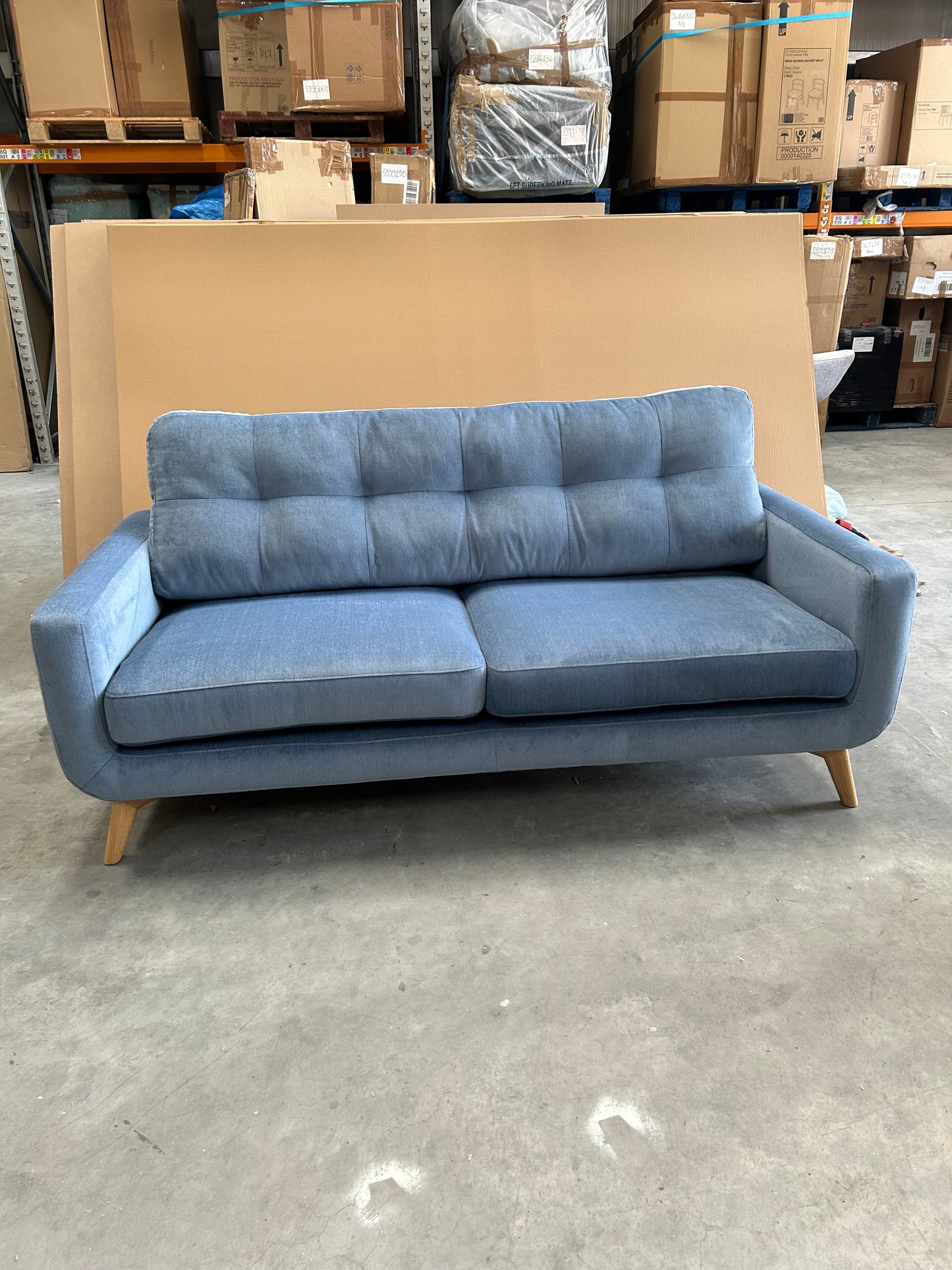 John Lewis Barbican Large 3 Seater Sofa Aquaclean Titan Blue