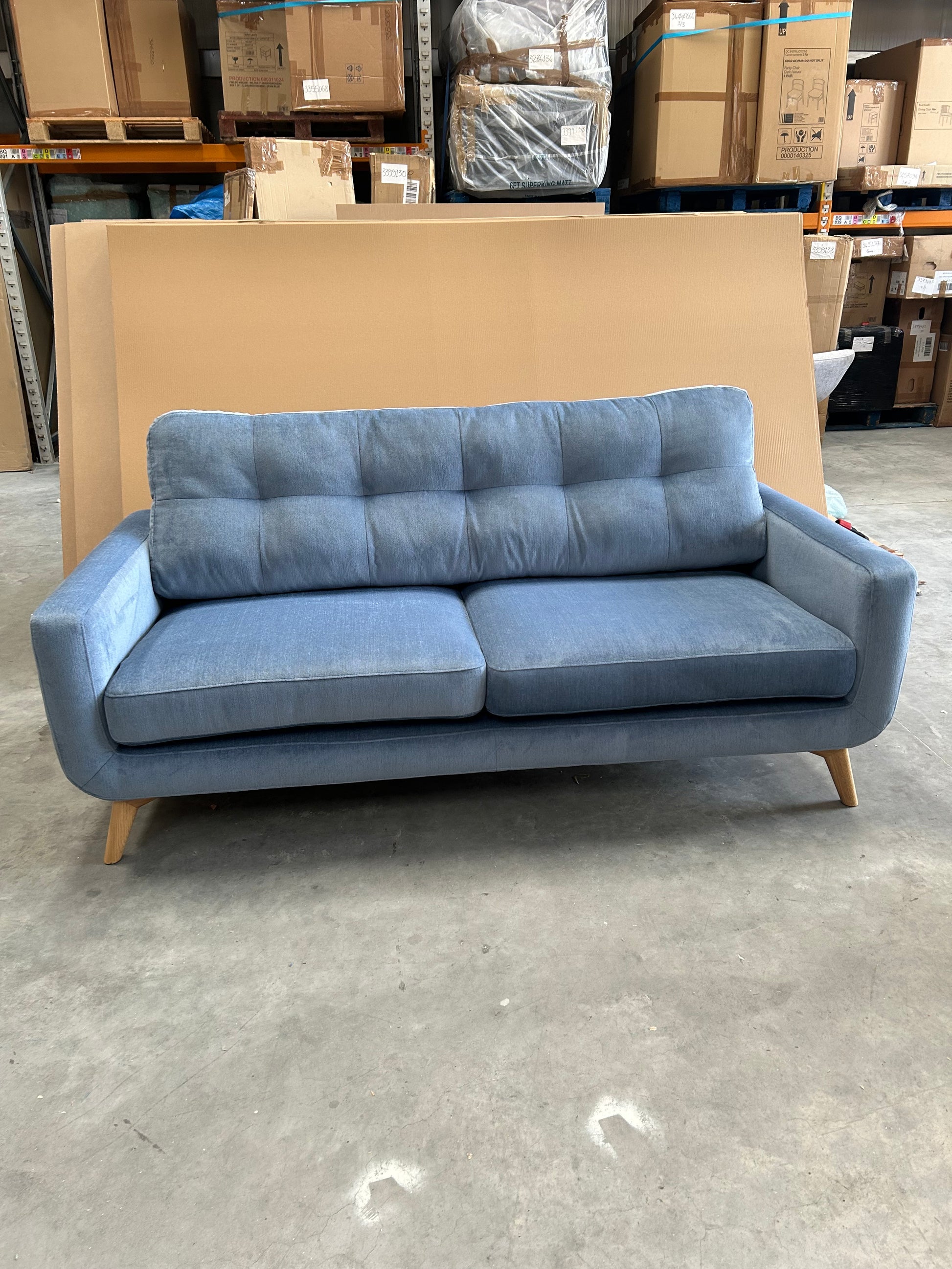 John Lewis Barbican Large 3 Seater Sofa Aquaclean Titan Blue