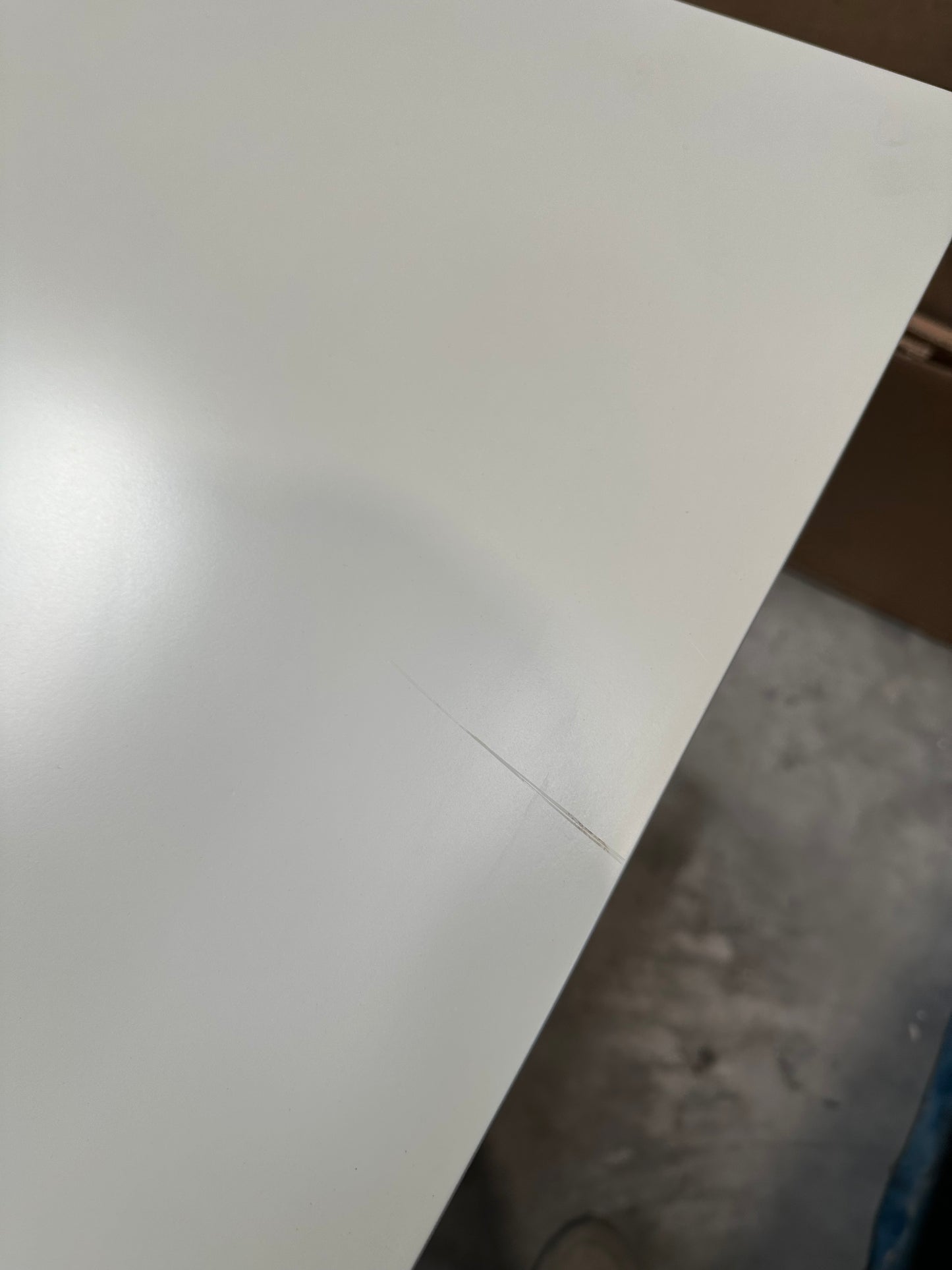 West Elm Quinn Lacquer Desk, Haze/Antique Brass