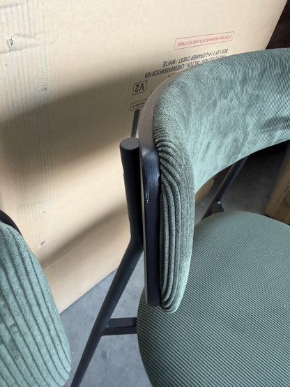 John Lewis ANYDAY Motion Corduroy Upholstered Dining Chairs, Set of 2, Green