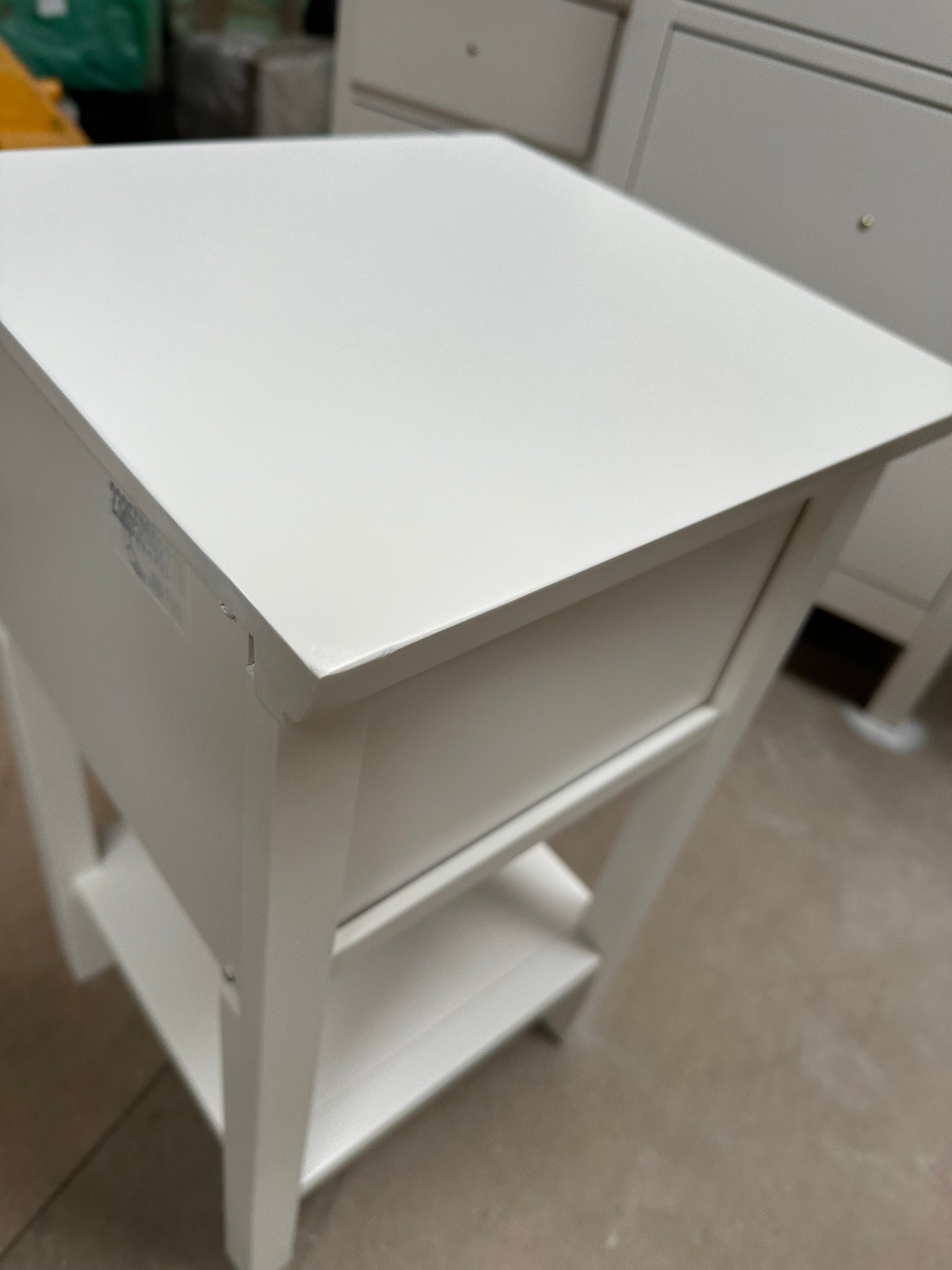John Lewis White ANYDAY Wilton 2 Drawer Bedside Cabinet