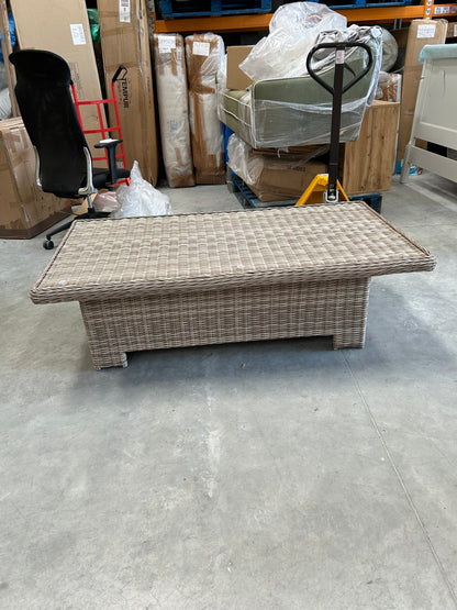 John Lewis Rye Adjustable Rattan Garden Table – Willow Effect Weave – No Glass Top