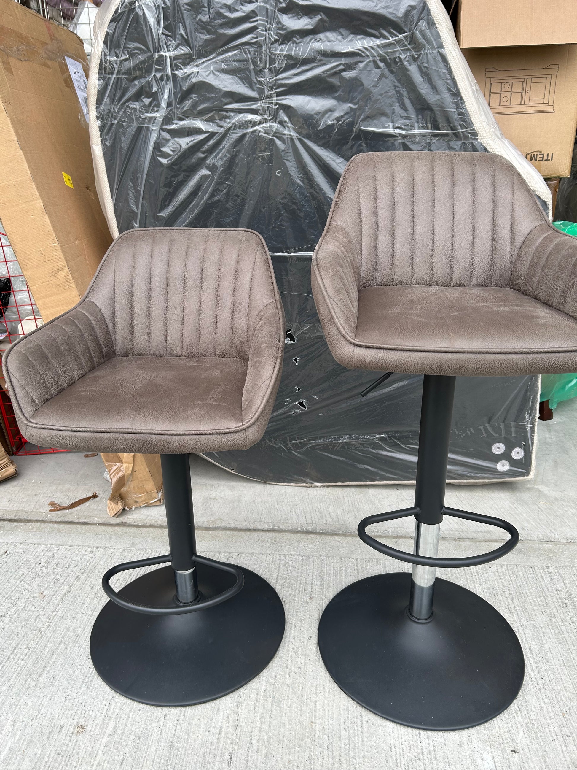 John Lewis Brooks Gas Lift Adjustable Bar Chairs Mocha