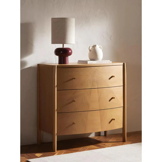 John Lewis Rise 3 Drawer Chest Natural