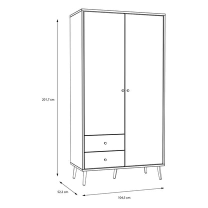 Easyklix Harllson 2 door wardrobe, Sage Green/Oak