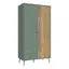 Easyklix Harllson 2 door wardrobe, Sage Green/Oak
