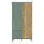 Easyklix Harllson 2 door wardrobe, Sage Green/Oak