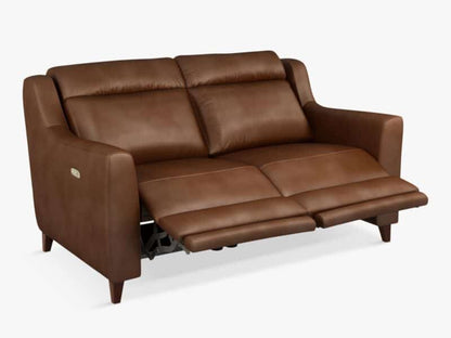 Elevate Medium 2 Seater Power Recliner Leather Sofa (Contempo Castanga)