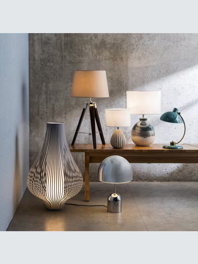 John Lewis Martha Ceramic Table Lamp, Blue/Green