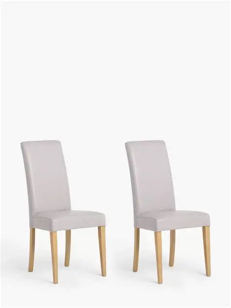 John Lewis Slender Faux Leather Dining Chairs, Set of 2 Taupe