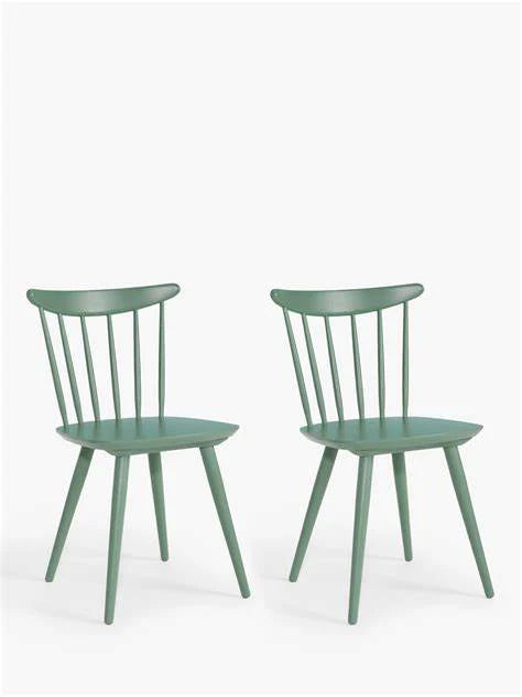 John Lewis Spindle Dining Chair, Set of 2, FSC-Certified (Beech Wood) Rosemary -