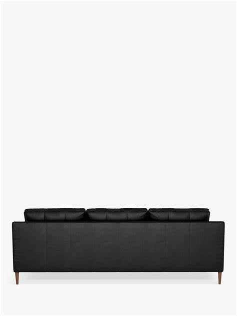 John Lewis Draper II Grand 4 Seater Leather Sofa, Metal Leg, Piccadilly Black