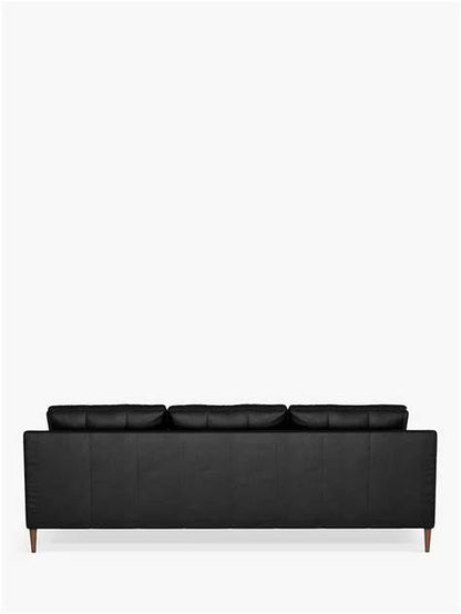 John Lewis Draper II Grand 4 Seater Leather Sofa, Metal Leg, Piccadilly Black