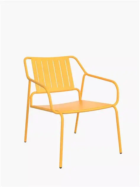 John Lewis Metal Garden Lounge Chair, Melon Yellow x 3 set of 3  Chairs