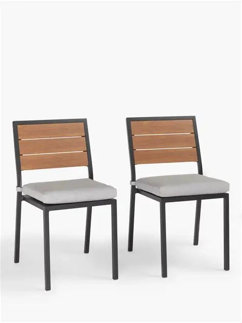 John Lewis Platform 6-Seater Garden Extending Dining Table & Chairs Set, Grey
