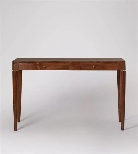 Swoon Bjorn Desk Dark Brown Acacia & Brass