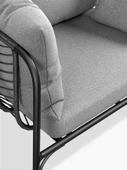 John Lewis Chevron Garden Lounging Chair, Black/Grey