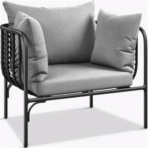 John Lewis Chevron Garden Lounging Chair, Black/Grey