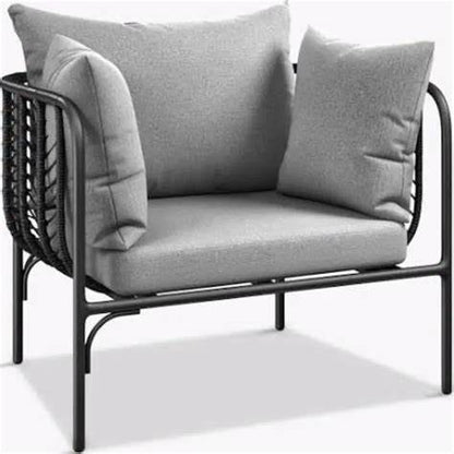 John Lewis Chevron Garden Lounging Chair, Black/Grey