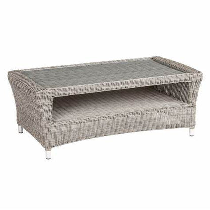 John Lewis Dante Rectangular Garden Coffee Table, Grey Wicker