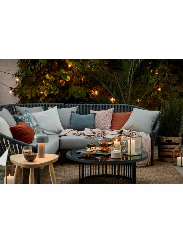 John Lewis Chunky Weave 5-Seater Garden Corner Sofa, Grey