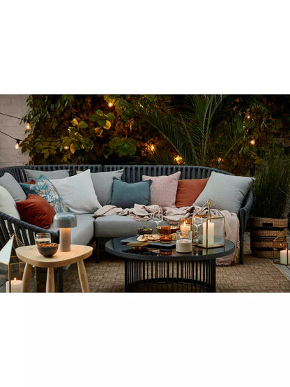 John Lewis Chunky Weave 5-Seater Garden Corner Sofa, Grey