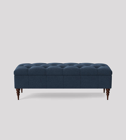Swoon Plymouth Ottoman Footstool Indigo Smart Wool