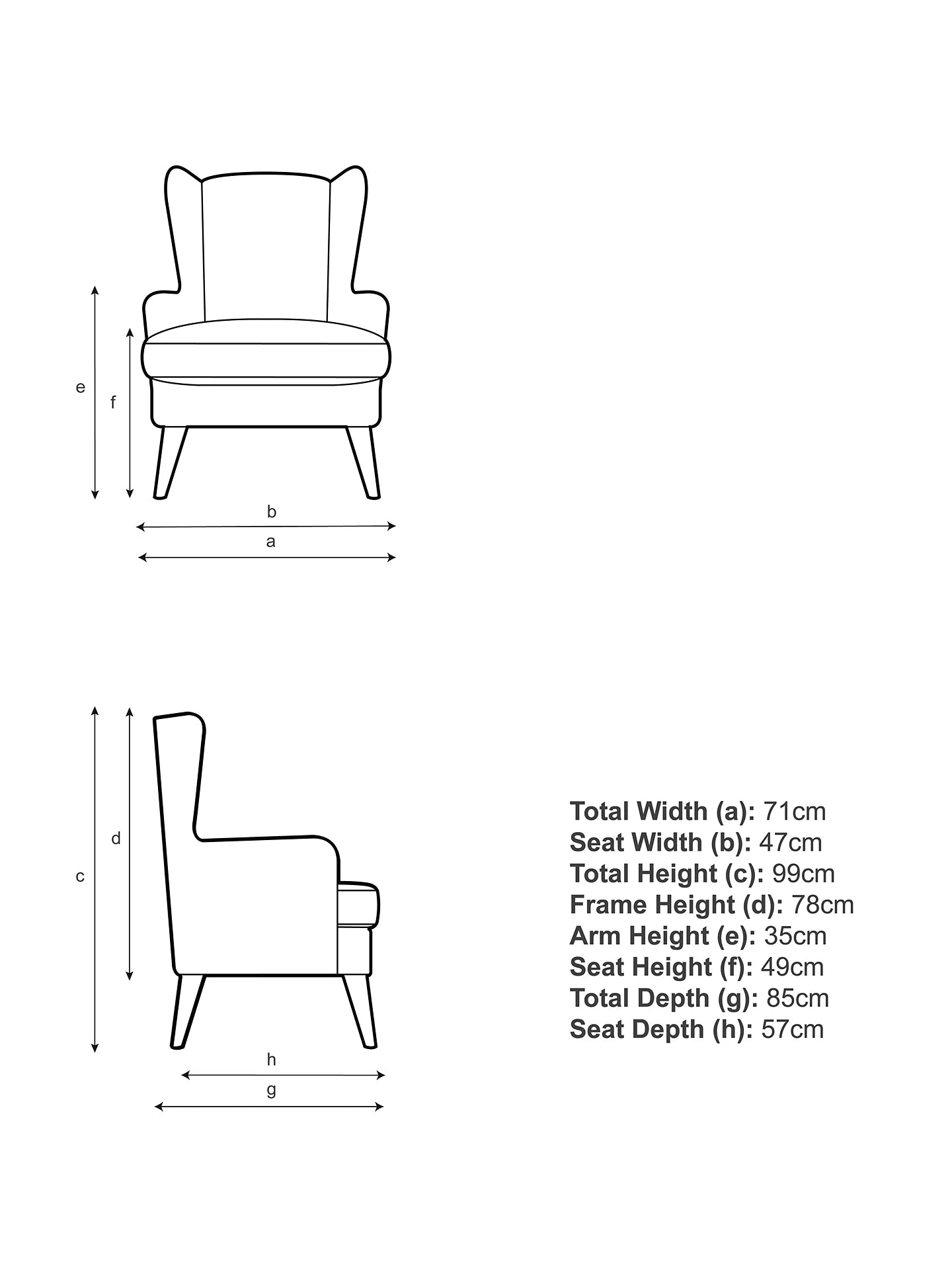 John Lewis Bergen Armchair, Dark Leg in Mustard