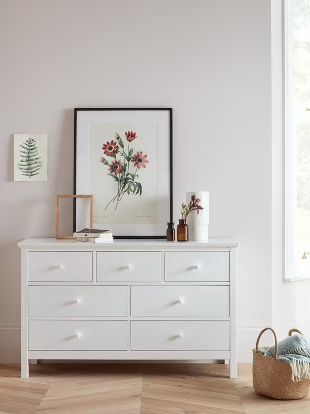 John Lewis Chest of Drawer White Wilton 7 Drawer Chest