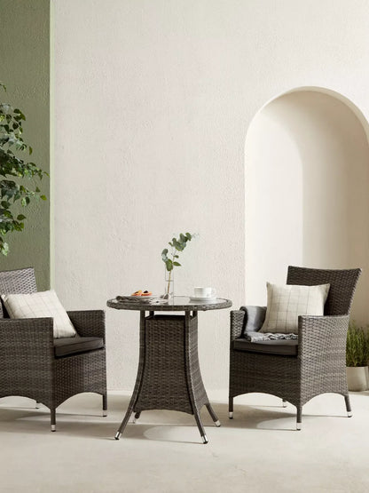John Lewis Alora Garden Dining Chairs, Set of 2, Brown/Grey READ DESCRIPTION