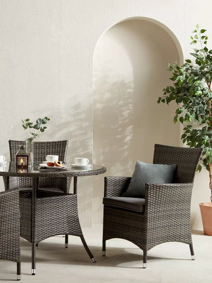 John Lewis Alora Garden Dining Chairs, Set of 2, Brown/Grey