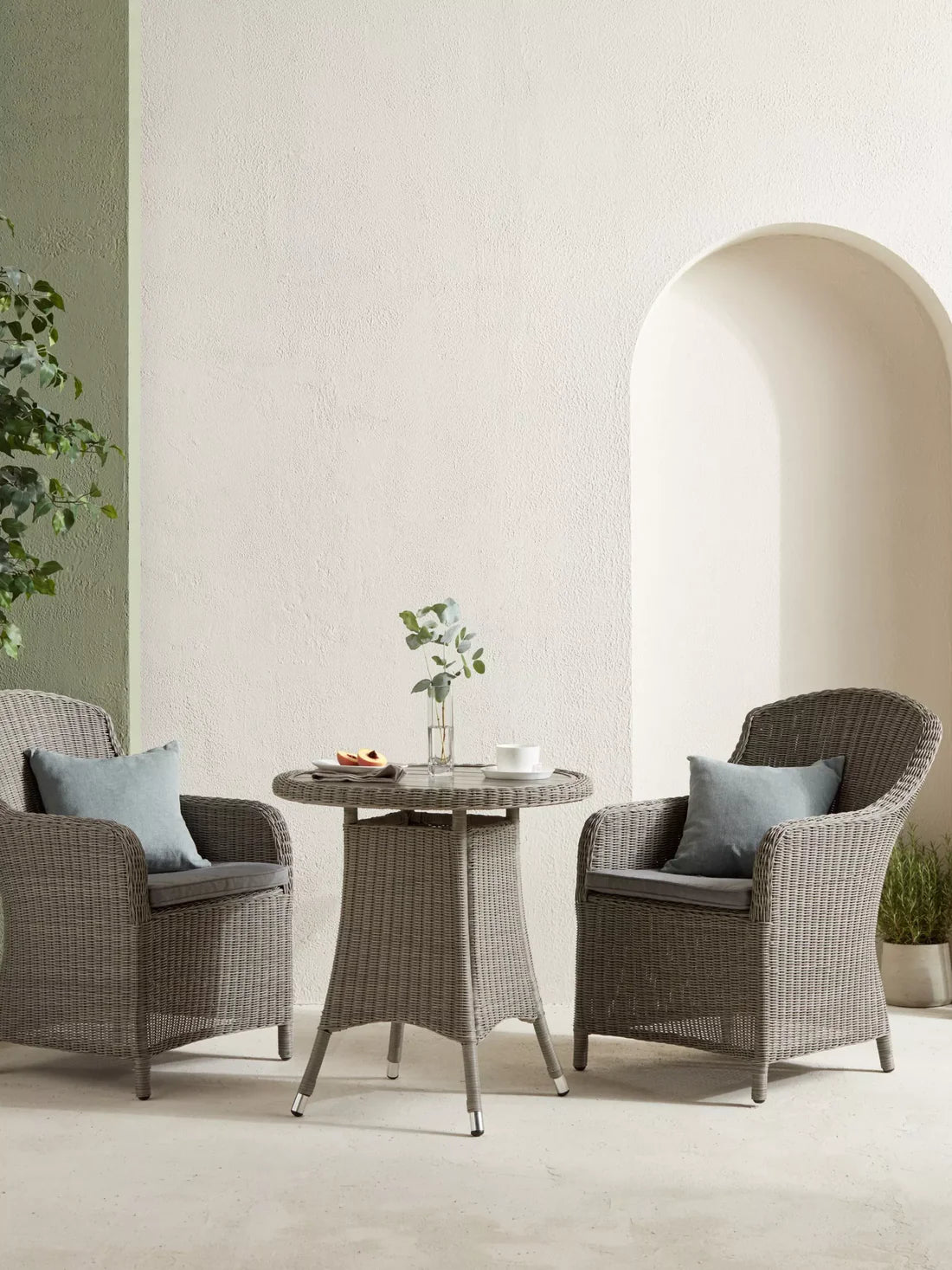 John Lewis Garden Armchairs Dining Dante Deluxe, Set of 2, Grey