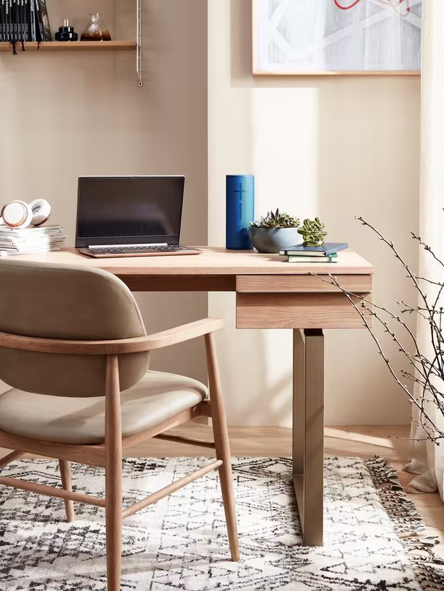 John Lewis Frame Leather Office Dining Chair Natural Oak